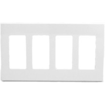 Leviton 80312-SW 4-Gang Decora Plus Wallplate Screwless Snap-On Mount, W... - $24.25