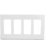 Leviton 80312-SW 4-Gang Decora Plus Wallplate Screwless Snap-On Mount, W... - $33.27 CAD