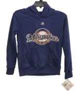 Majestic Youth MLB Milwaukee Brewers Twill Hoodie Jacket, Navy Blue, Sma... - €18,91 EUR