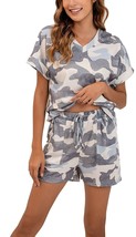 RH Women&#39;s Camouflage Nightwear Short Sleeve Set Tie Dye Vneck Sleepwear... - $19.99