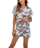 RH Women&#39;s Camouflage Nightwear Short Sleeve Set Tie Dye Vneck Sleepwear... - £15.74 GBP