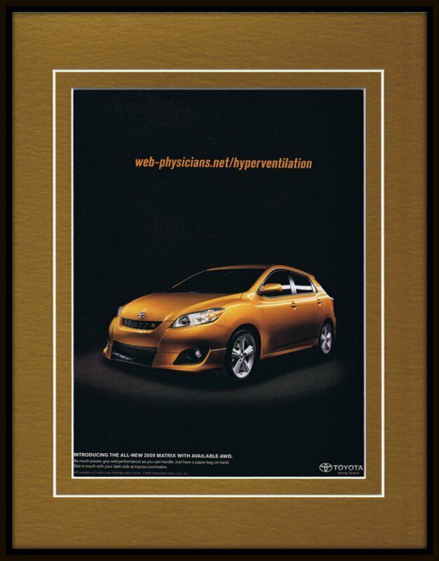 2009 Toyota Matrix Framed 11x14 ORIGINAL Vintage Advertisement - £27.68 GBP