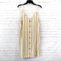 Altar&#39;d State Dress Womens Small Yellow Striped V Neck Sleeveless Button Up Mini - £19.60 GBP