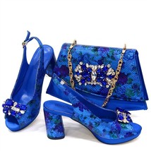 High Heel 7.5 CM Fashion Italian Luxury Women Shoes Rhinestones Shoes And Bag - £89.33 GBP