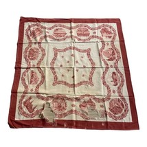 Germany Kitchen Souvenir Landmarks Linen Red Townscape 31 x 33.5” Worn &amp;... - £21.05 GBP