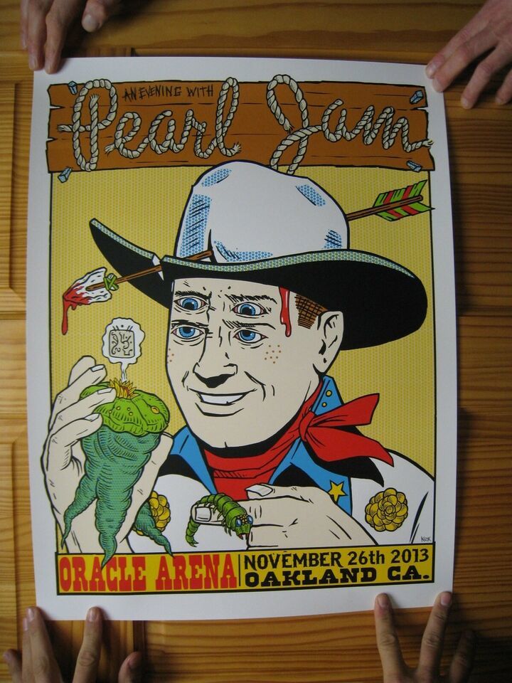 Pearl Jam Poster Oakland 2016 Frank Kozik Silkscreen - $180.64