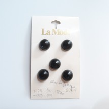 Vintage Black Round Buttons La Mode 7/16 inch - $11.88
