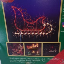 VTG 1995 Christmas Silhouette Light Up Rudolph &amp; Santa’s Sleigh Window/Outdoor - £47.76 GBP