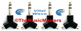(4) 1/4&quot; TRRS Male Plug to Dual RCA Jacks (F) Audio Cable Cord Adapters ... - $11.39