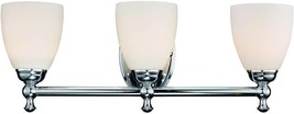 HAMPTON BAY Solomone 22 in. 3-Light Polished Chrome Vanity Light Opal Glass - £31.58 GBP