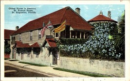 Oldest House In America, St. Francis Street, St. Augustine, Florida Postcard - £4.36 GBP