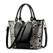 Luxury Sequin Embroidery Women's Patent Leather Handbag - $59.99