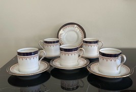 Aynsley Leighton Cobalt Blue 5 Demitasse Cups and 6 Saucers - £117.64 GBP