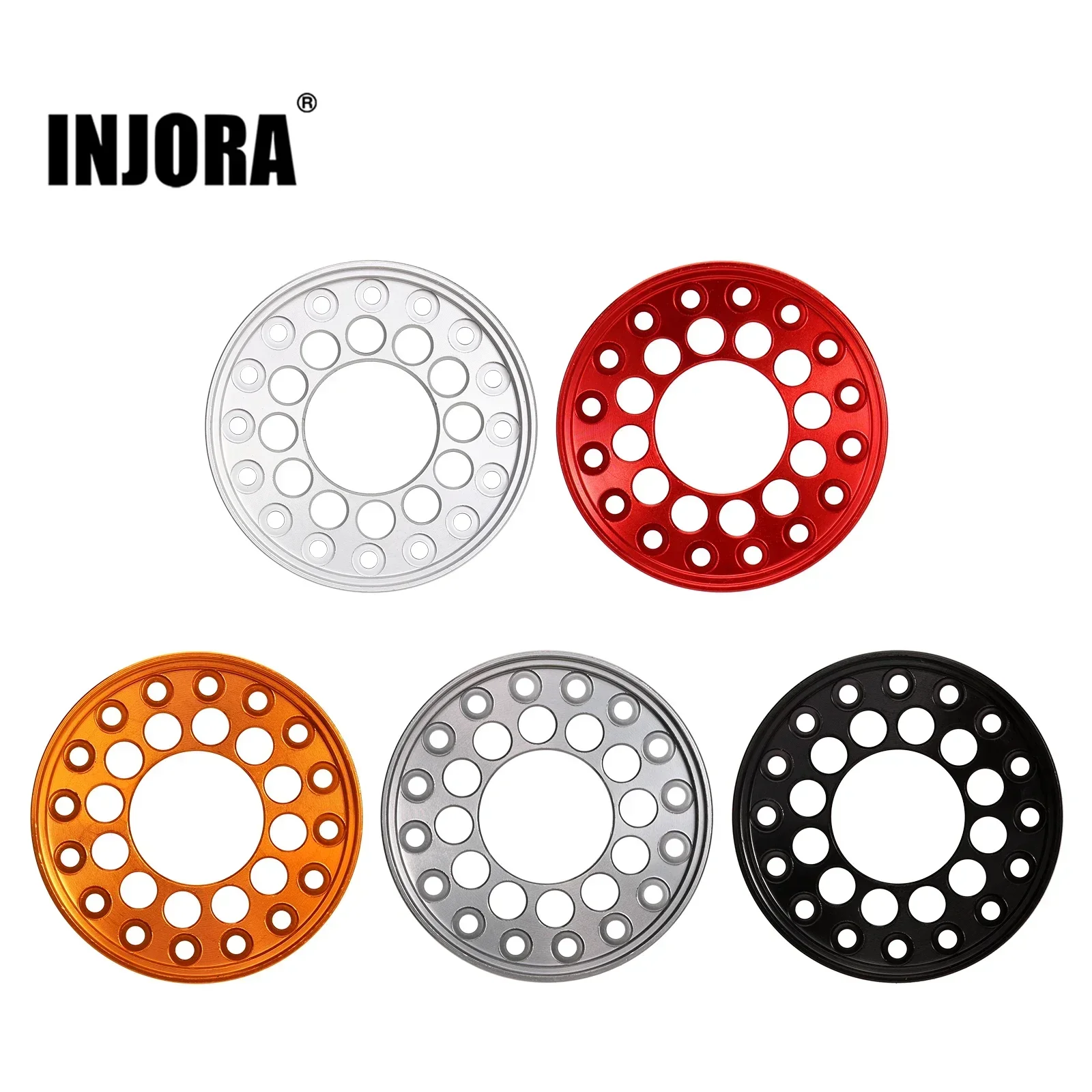 INJORA 4PCS CNC Aluminum Outer Beadlock Ring for 1.0 EWheel Rims - 1/24 SCX24 - $12.07