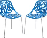 Modern Stacking Two Blue Kitchen And Dining Room Chairs By Modway. - $224.96
