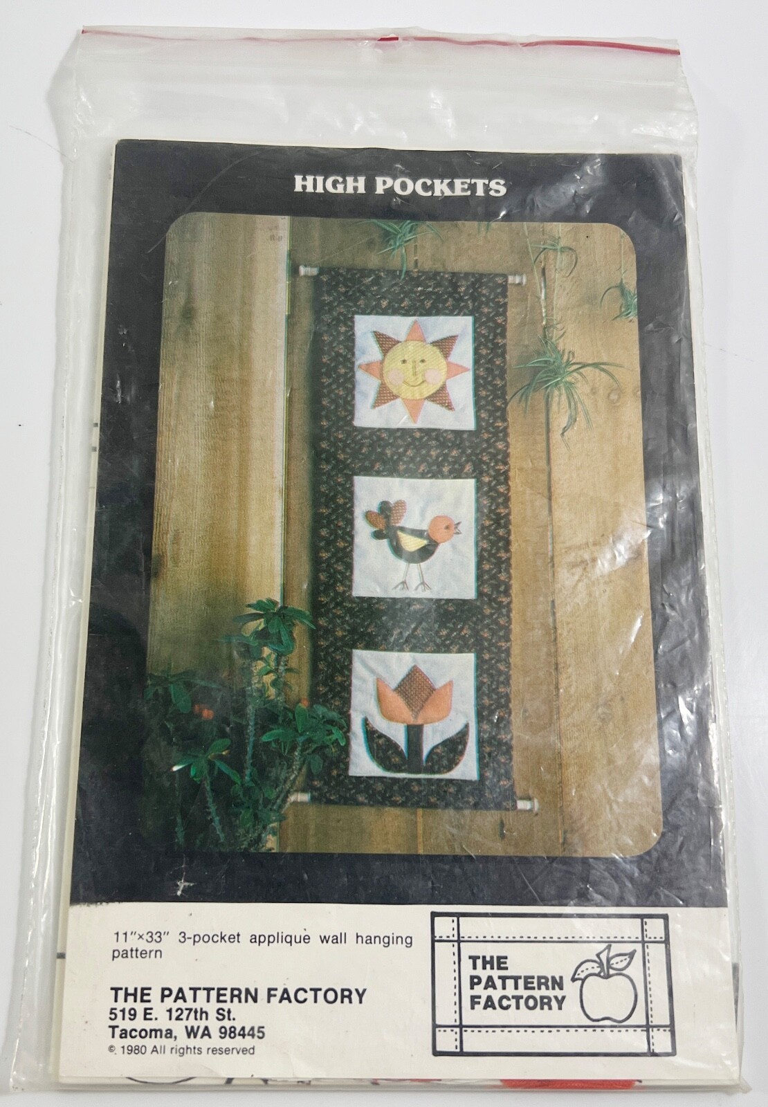 The Factory Pattern High pockets 11&quot;x33&quot; 3-Pocket  Appliqué Wall Hanging... - $7.67