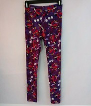 New Lularoe Disney One Size Leggings Purple With Captain Hook Design - $15.51