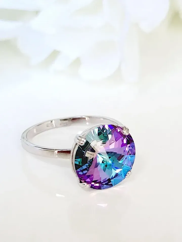 Ring Silver rhodium plated 925 with crystal - $95.00