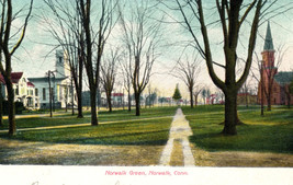 Norwalk Connecticut Green Churches Road Postcard CT Antique - £12.49 GBP