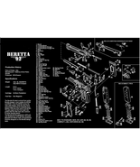 Gun Cleaning Rubber Gunsmith Mat with Beretta 92 92SF Pistol Diagram 11&quot;... - £15.45 GBP