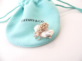 Tiffany &amp; Co Bumble Bee Pin Brooch Silver Gold Two Tone Jewelry LOve Gif... - $598.00