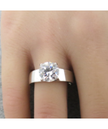 Sterling Silver Ring 1.75 Ct Faceted Cubic Zirconia Size 8 Solitaire 4.9... - $54.14 CAD