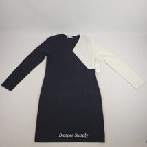 Madison Gray Womans Dress Size L Black And White Body Con Two Tone Long ... - $25.97