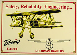 Boeing Kadet-Stearman Trainers Vintage Aviation Metal Sign - $45.00