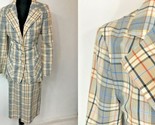 Vintage John Meyer Beige MultiColor Plaid size S Skirt Jacket Mother of ... - $19.95
