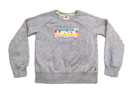 Levis Sweatshirt Girls Medium 10-12 Gray Rainbow Logo Crewneck Long Slee... - £13.72 GBP