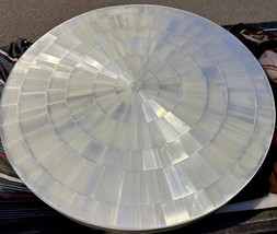 48&quot; Selenite Stone Table Top Center Table Crystal Gemstone Inlay Cafeteria Decor - £1,898.47 GBP