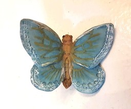 Blue Butterfly Pin 1.5&quot; long marked Dezine 1995 Vintage Jewelry Brooch - £13.93 GBP