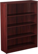 Sunon Wood Bookcase 4-Shelf Freestanding Display Wooden Bookshelf, Mahog... - £143.37 GBP