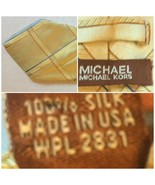 Beautiful Men’s Michael Kors Gold Large Checkered Silk Tie NWOT    SKU 0... - $6.88