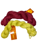 Colinette BANYAN Lightweight Cotton Viscose DK Hand Dyed Yarn in Red &amp; Wasabi - £5.22 GBP