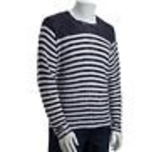  HARRISON-glacier blue overdye stripe crewneck sweater  SIZE L- $245-NIP - $83.01