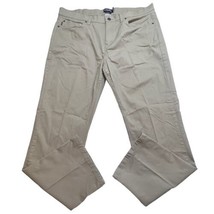 Chaps Pants Mens 40x32(31) Khaki Tan 5 Pocket Straight Fit Flat Front Co... - £15.54 GBP