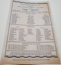 FOOTBALL Yale vs. Brown GAME Official Program October, 25 1924 - $6.93