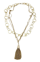 Susan Graver Multi-Chain Necklace with Tassel Pendant - £20.33 GBP