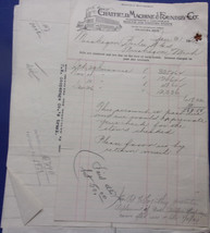 Vintage Chatfield Machine &amp; Foundry Co Escanaba MI 4 Documents 1919 -1920  - €17,49 EUR