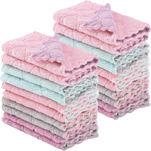 20 Pack Kitchen Dish Cloths Towels,Super Absorbent Coral Fleece Cloth Nonstick  - £6.60 GBP