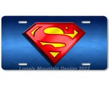 Superman Inspired Art Red/Yellow on Blue FLAT Aluminum Novelty License T... - $17.99