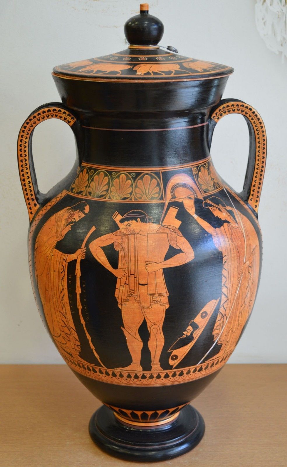 Hector Priamos Ekave -Red Figure Amphora Vase-Munich Museum Replica - $1,100.00