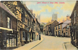 Lincoln England~Jew&#39;s House &amp; Steep HILL~1905 W K Morton Color Photo Postcard - £9.92 GBP