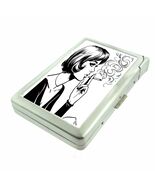 Smoking 60's Woman Cigarette Case w/Built in Lighter Metal Wallet - $19.75