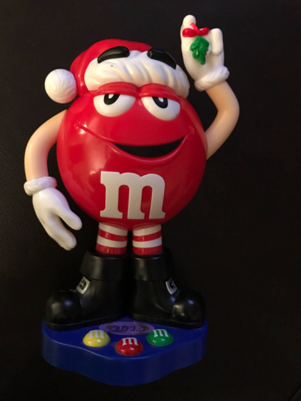 M&M Santa Mistletoe Candy Dispenser 10” High