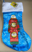 Despicable Me Minions An Ugly Sweater Christmas Stocking 19” Faux Fur Cu... - £12.36 GBP