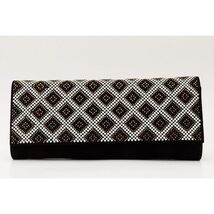 The Nampula Black Glitter Suede Leather Clutch image 2