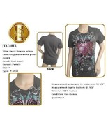 Next Level T-Shirt ABSTRACT Hearts &amp; Flowers Graphic Neck Gray Tee MD Co... - £17.34 GBP
