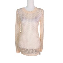 Frenchi Nordstrom Sweater M Peach Pink Blush Pointelle New - £23.11 GBP